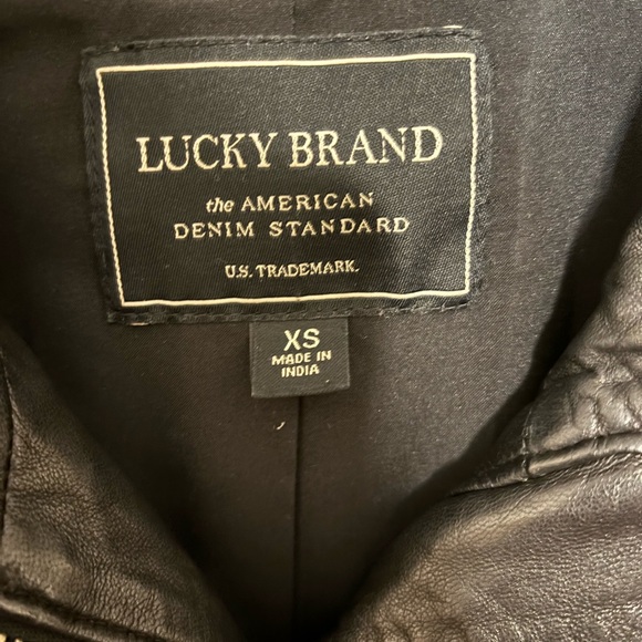 Lucky brand black leather jacket new - Picture 2 of 5